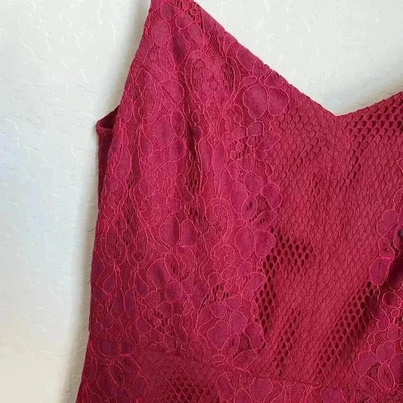 Adelyn Rae Red Lace Skater Dress Size Large - Picture 3 of 16